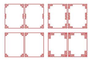 disegno vettoriale cornice rettangolo rosso cinese.