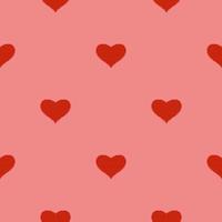 modello senza cuciture cuore rosso in stile pixel art. sfondo rosa. Sfondo a 8 bit. San Valentino. vettore