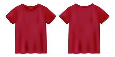 maglietta unisex rosso intenso mock up. modello di disegno della maglietta. vettore
