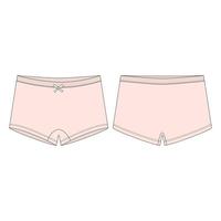 mutandine per bambini. mini-pantaloni corti di colore rosa chiaro su sfondo bianco. mutandine da donna