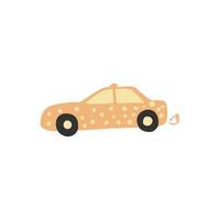 piccolo taxi in stile doodle. trasporto automobilistico per bambini carini. trasporto del bambino. vettore