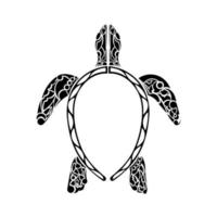 tatuaggio tartaruga in stile polinesiano. tatuaggio tartaruga in bianco e nero. modelli tribali maori. isolato. vettore