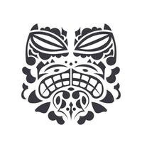 modello di maschera della cultura maori e polinesiana. faccia stile tatuaggio tribale polinesiano. fatto a mano. vettore