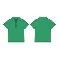 t-shirt polo in modello di design di colore verde. polo classica. vettore