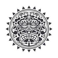 maschere spaventose nell'ornamento autoctono polinesiano. maschera di disegno del tatuaggio polinesiano. illustrazione vettoriale isolata