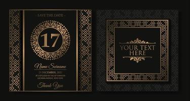 invito di compleanno elegante in stile ornamento vettore