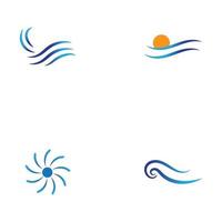 modello di progettazione del logo dell'onda d'acqua vettore