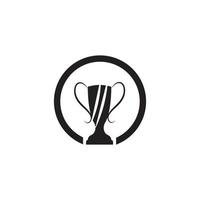 icona del logo del vettore del trofeo. icona del logo del trofeo dei campioni per il modello del logo del premio del vincitore