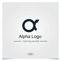 alfa logo premium elegante modello vettoriale eps 10