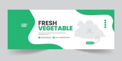 design moderno della copertina della timeline vegetale creativa per i social media, download professionale del modello di progettazione del banner della timeline dei social media vettore