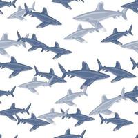 modello senza cuciture squalo pinna bianca oceanico in stile scandinavo. sfondo di animali marini. illustrazione vettoriale per bambini tessili divertenti.