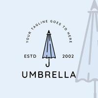 ombrello moderno logo line art semplice minimalista illustrazione vettoriale modello icona graphic design
