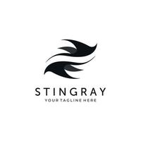 stingray silhouette logo illustrazione vettoriale modello design, logo silhouette manta