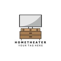 design dell'illustrazione vettoriale a colori del logo home theater