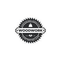 distintivo con logo vintage in legno vettore
