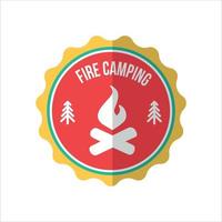semplice logo avventura in campeggio in montagna e natura. vettore