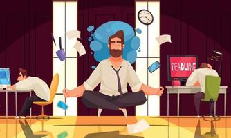 composizione del fumetto di yoga di meditazione vettore