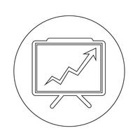 Icona di presentazione grafico crescente vettore
