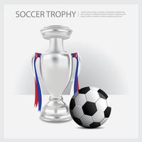 Illustrazione di vettore delle tazze e dei premi del trofeo di calcio