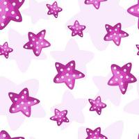 stelle marine rosa senza cuciture isolate su sfondo bianco. modello di mare carino per tessuto, tessuto, carta da regalo, sfondi. vettore