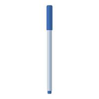 penna blu comune isolata su sfondo bianco. elemento di strumenti per la scuola e l'ufficio di scrittura in piano. vettore