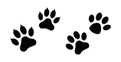 collezione di impronte di cane e gatto, icona della zampa impostata icona nera vettore