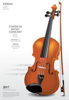 L&#39;illustrazione classica di vettore del violino di concetto di musica