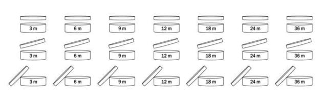 periodo dopo l'apertura per il design dell'imballaggio isolato su sfondo bianco. icona cosmetica a scatola aperta. vettore