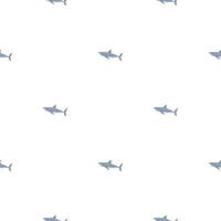 modello senza cuciture di squalo bianco in stile scandinavo. sfondo di animali marini. illustrazione vettoriale per bambini tessili divertenti.