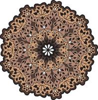 marrone con contorno nero - ornamento mandala vettore