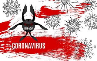 virus mortale dal poster cinese. stile moderno vettore