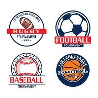 logo dell'emblema del torneo, logo dell'emblema dello sport vettore