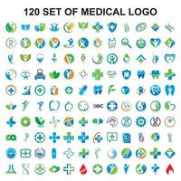 set di logo medico, set di vettore farmacia