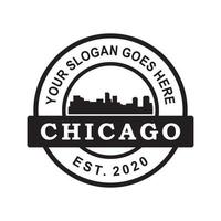 vettore della siluetta dell'orizzonte di chicago, logo dell'america