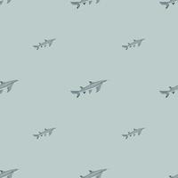 modello senza cuciture di squalo limone in stile scandinavo. sfondo di animali marini. illustrazione vettoriale per bambini tessili divertenti.
