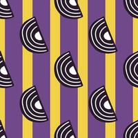 modello senza cuciture astratto su sfondo giallo viola a strisce. forme geometriche per il design tessile. vettore