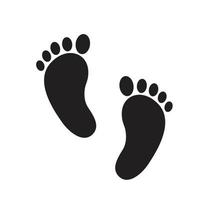 illustrazione vettoriale dell'icona del piede di impronta