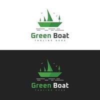 logo della barca verde vettore