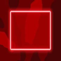 cornice quadrata al neon rosso con effetti brillanti su sfondo scuro. cornice vuota con effetti neon. illustrazione vettoriale. vettore