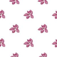 motivo decorativo senza cuciture con fiori di orchidea rosa isolati. stampa contorno rosa. vettore