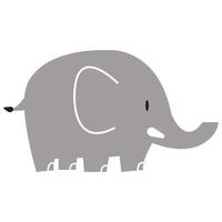 carino elefante doodle cartone animato vettore