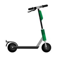 scooter elettrico verde isolato su sfondo bianco. trasporto scooter elettrico in stile piatto. trasporto ecologico per lo stile di vita cittadino. vettore