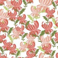 motivo doodle senza cuciture casuale con stampa di fiori di crisantemo rosa. sfondo floreale isolato. stile semplice. vettore