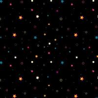 Stelle colorate sul pattern di sfondo nero vettore