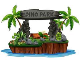 uno sfondo di un parco di dinosauri sull'isola vettore