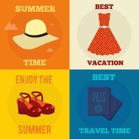 Insieme delle illustrazioni di concetto di design piatto vettoriale con icone del viaggio e vacanze