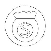 Icona della borsa di denaro vettore