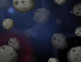 illustrazione della scena del fondo dello spazio dell'asteroide vettore
