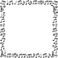 doodle note musicali pattern di sfondo. musicale astratto su sfondo bianco. vettore