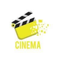 concetto di design moderno del logo del cinema vettore